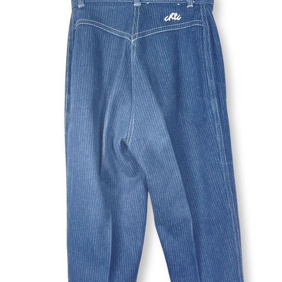 Vintage 1980s Super Skinny Striped H.I.S For Chic Jeans With Tapered Open Ankle - Picture 3 of 6
